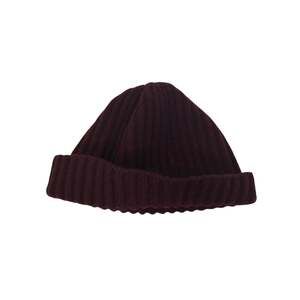 J. Crew Beanie Hat Unisex One Size Burgundy Red 100% Wool Ribbed Knit Cuffed
